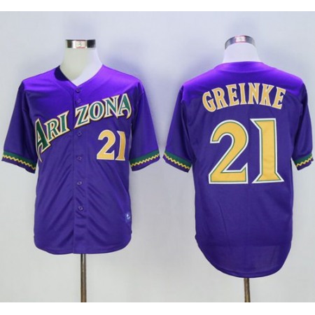 Diamondbacks #21 Zack Greinke Purple Cooperstown Stitched MLB Jersey