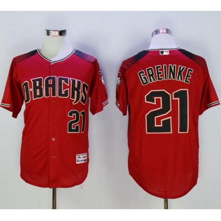 Diamondbacks #21 Zack Greinke Red/Brick New Cool Base Stitched MLB Jersey