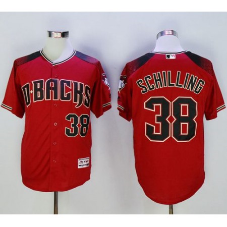 Diamondbacks #38 Curt Schilling Red/Brick New Cool Base Stitched MLB Jersey