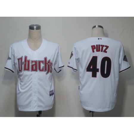 Diamondbacks #40 J.J Putz White Cool Base Stitched MLB Jersey