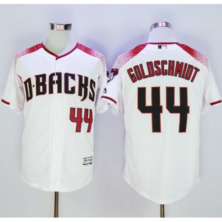 Diamondbacks #44 Paul Goldschmidt White/Brick New Cool Base Stitched MLB Jersey