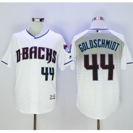Diamondbacks #44 Paul Goldschmidt White/Capri New Cool Base Stitched MLB Jersey