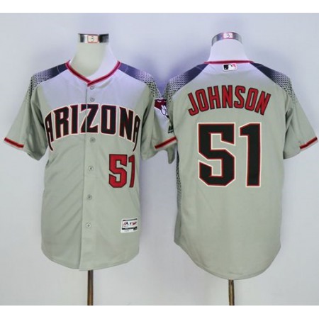 Diamondbacks #51 Randy Johnson Gray/Brick New Cool Base Stitched MLB Jersey