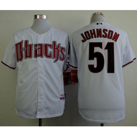 Diamondbacks #51 Randy Johnson White Cool Base Stitched MLB Jersey