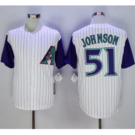 Diamondbacks #51 Randy Johnson White Hall Of Fame Cool Base Stitched MLB Jersey