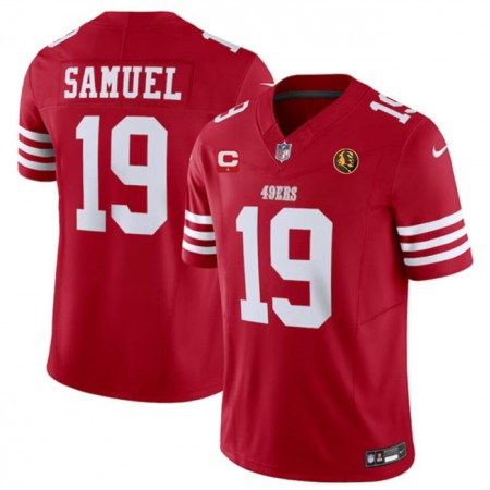 Men's San Francisco 49ers #19 Deebo Samuel Red 2023 F.U.S.E. With 1-star C Patch And John Madden Patch Vapor Limited Stitched Football Jersey