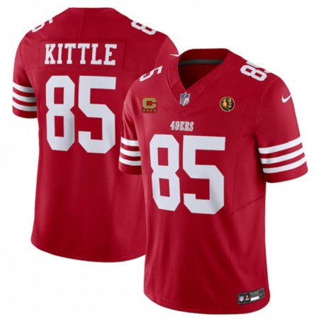 Men's San Francisco 49ers #85 George Kittle Red 2023 F.U.S.E. With 4-star C Ptach AndJohn Madden Patch Vapor Limited Stitched Football Jersey