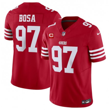 Men's San Francisco 49ers #97 Nick Bosa Red 2023 F.U.S.E. With 2-Star C Patch Vapor Untouchable Limited Stitched Football Jersey
