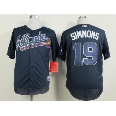 Braves #19 Andrelton Simmons Blue Cool Base Stitched MLB Jersey