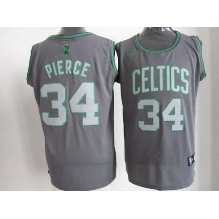 Celtics #34 Paul Pierce Grey Graystone Fashion Embroidered NBA Jersey