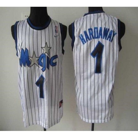 Magic #1 Penny Hardaway White Throwback Stitched NBA Jersey