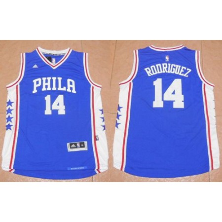 76ers #14 Sergio Rodriguez Blue Stitched NBA Jersey