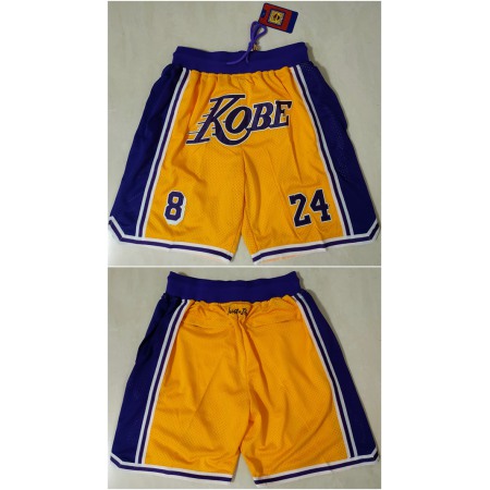 Men's Los Angeles Lakers Yellow Shorts (Run Small)