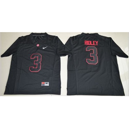 Crimson Tide #3 Calvin Ridley Blackout Limited Stitched NCAA Jersey