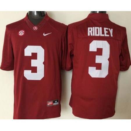 Crimson Tide #3 Calvin Ridley Red Stitched NCAA Jersey