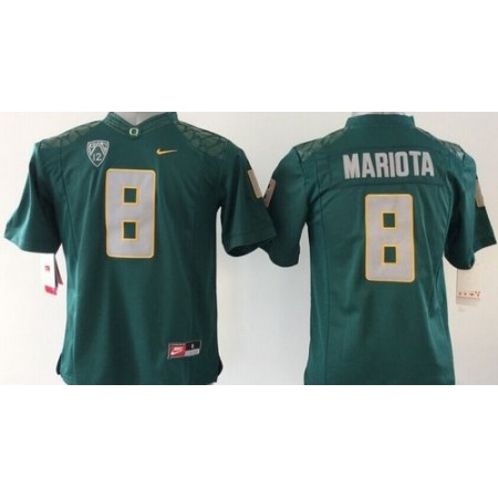 Ducks #8 Marcus Mariota Dark Green Stitched Youth NCAA Jersey