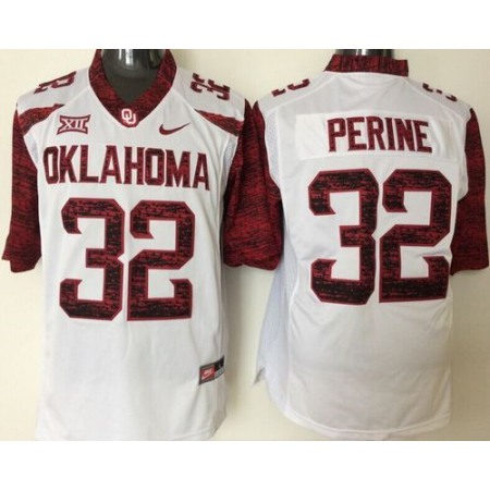 Sooners #32 Samaje Perine White New XII Stitched NCAA Jersey