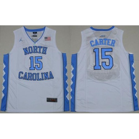 North Carolina #15 Vince Carter White Stitched NCAA Jersey