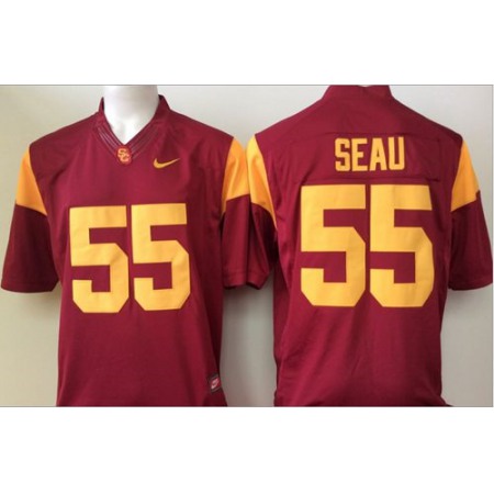 Trojans #55 Junior Seau Red Limited Stitched NCAA Jersey