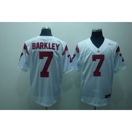 Trojans #7 Matt Barkley White Stitched NCAA Jersey