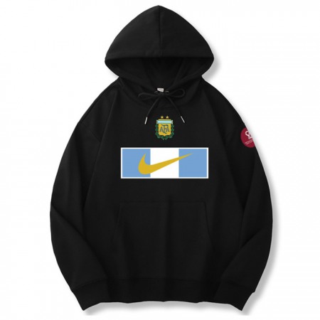 Men's Argentina World Cup Soccer Hoodie Black