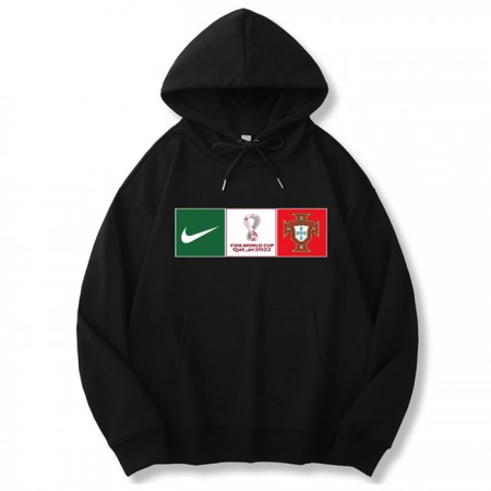 Men's Portugal World Cup Soccer Hoodie Black