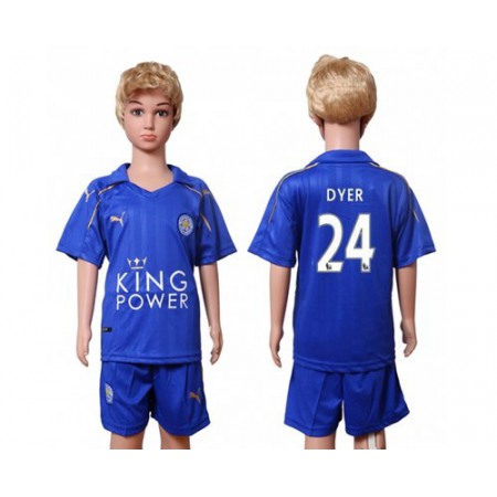 Leicester City #24 Dyer Home Kid Soccer Club Jersey