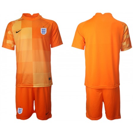 Men's England Blank Orange Goalkeeper Soccer Jersey Suit