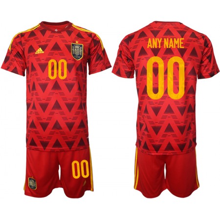 Men's Spain Custom Red Home Soccer Jersey Suit