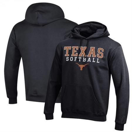 Men's Texas Longhorns Black oftball Stack Pullover Hoodie