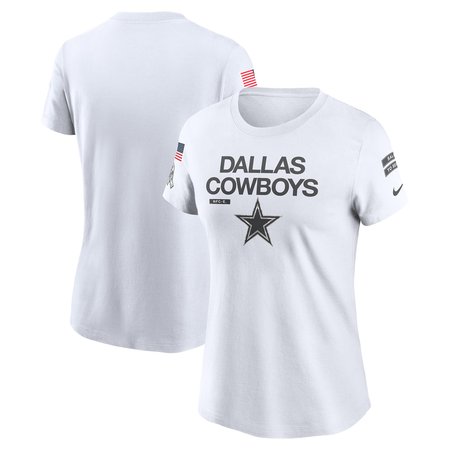 Women's Dallas Cowboys Nike White 2024 Salute To Service Legend Performance T-Shirt