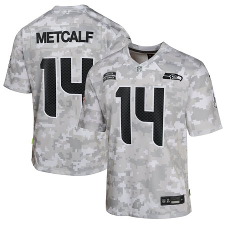 Youth Seattle Seahawks DK Metcalf Nike Arctic Camo 2024 Salute to Service Game Jersey