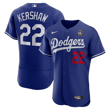 Men's Los Angeles Dodgers Clayton Kershaw Nike Royal 2024 World Series Alternate Authentic Player Jersey