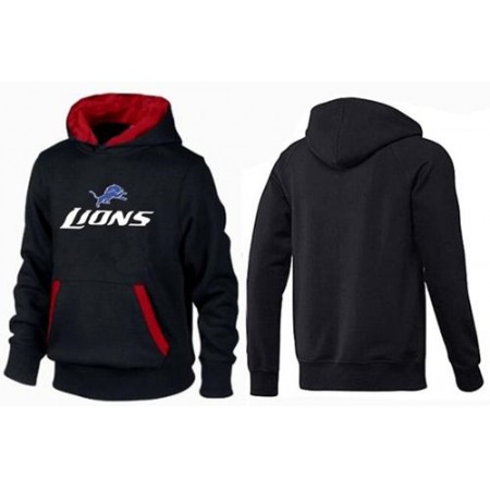 Detroit Lions Authentic Logo Pullover Hoodie Black & Red