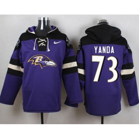 Men's Baltimore Ravens Customized Purple Pullover Hoodie