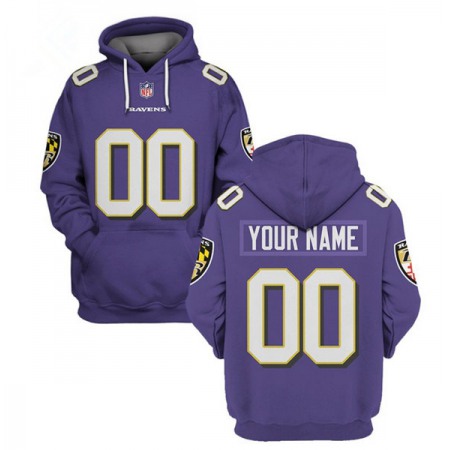 Men's Baltimore Ravens Customized Purple Pullover Hoodie