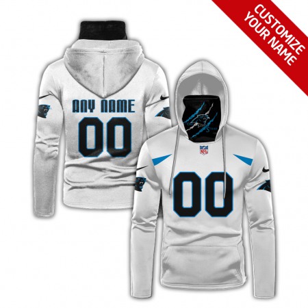 Men's Carolina Panthers 2020 White Customize Hoodie Mask