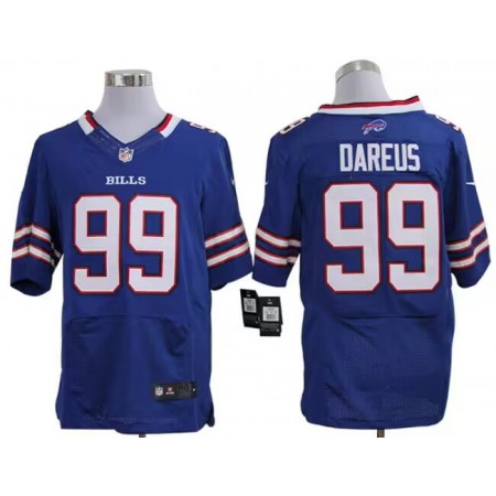 Men's Buffalo Bills Customized Blue Elite Stitched Jersey