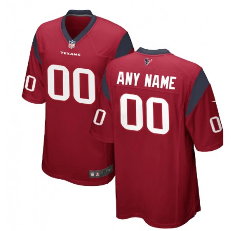 Men's Houston Texans Customized Red Alternate Game Jersey