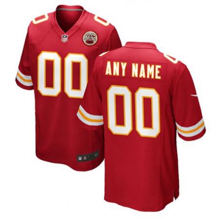 Men's Kansas City Chiefs Customized Red Stitched Game Jersey