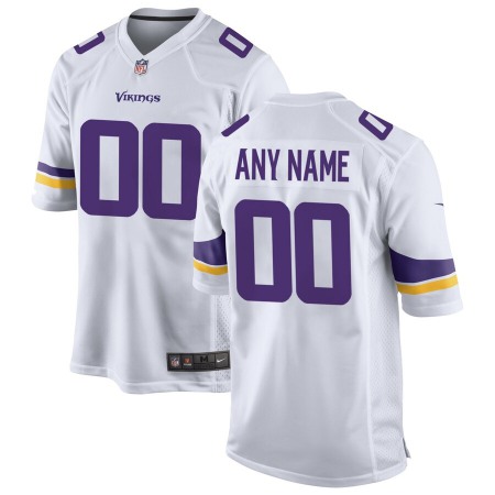 Men's Minnesota Vikings Customized White Stitched Game Jersey