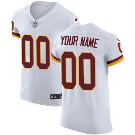 Men's Washington Redskins White Custom Elite Stitched Jersey