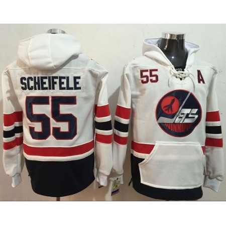 Jets #55 Mark Scheifele White Name & Number Pullover NHL Hoodie