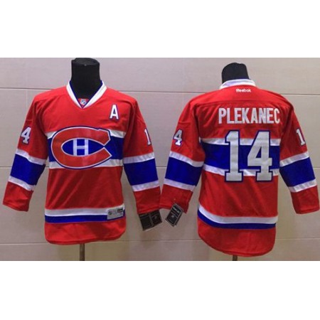 Canadiens #14 Tomas Plekanec Red Stitched Youth NHL Jersey