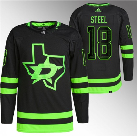 Men's Dallas Stars #18 Sam Steel Black Stitched Jersey