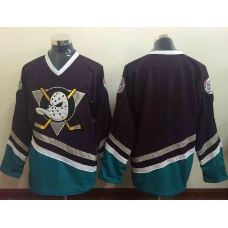 Ducks Blank Purple/Turquoise CCM Throwback Stitched NHL Jersey